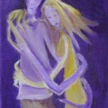 Peinture intitulée "Couple lunaire" par Angèle Sperius, Œuvre d'art originale