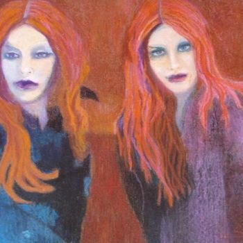Картина под названием "mujeres de fuego" - Mily Moran Fernandez, Подлинное произведение искусства
