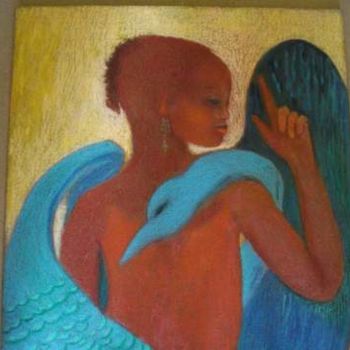 Painting titled "angel cisne" by Mily Moran Fernandez, Original Artwork