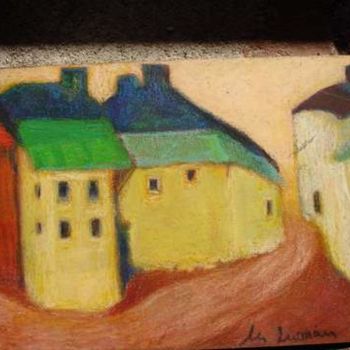 Painting titled "casas" by Mily Moran Fernandez, Original Artwork