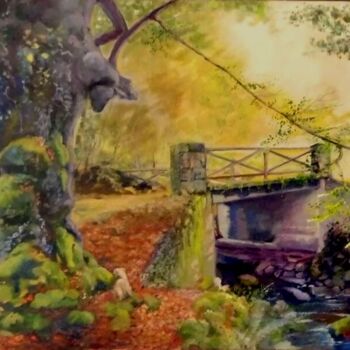 Pintura titulada "Puente en Ucieda" por Martin, Obra de arte original, Oleo
