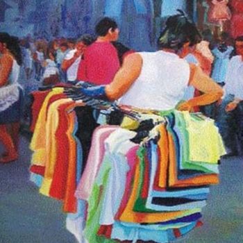 Pintura titulada "vendedora" por Martin, Obra de arte original, Oleo