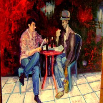 Pintura titulada "dialogo de artistas" por Martin, Obra de arte original, Oleo