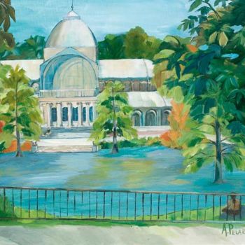 Painting titled "PALACIO DE CRISTAL…" by Ángeles Peláez Talasac, Original Artwork, Oil