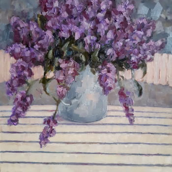 Peinture intitulée "Lilac bouquet" par Angelia Lasnaia, Œuvre d'art originale, Huile