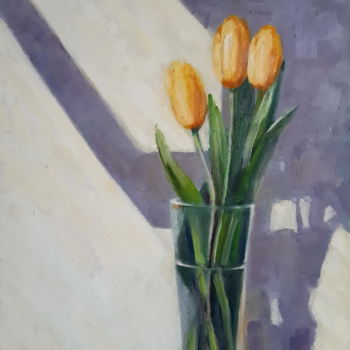Pintura titulada "Tulips" por Angelia Lasnaia, Obra de arte original, Oleo