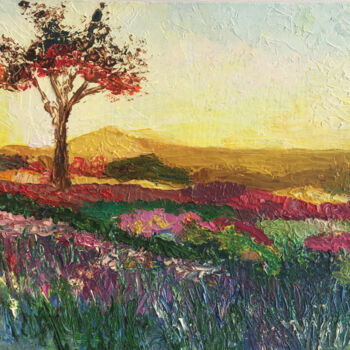 Schilderij getiteld "Provence landscape" door Angelica Fom, Origineel Kunstwerk, Olie