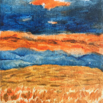 Pittura intitolato "Orange Dreamscape" da Angelica Fom, Opera d'arte originale, Olio