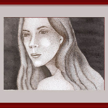 Drawing titled "retrato-em-branco-e…" by Angelica Trompieri, Original Artwork
