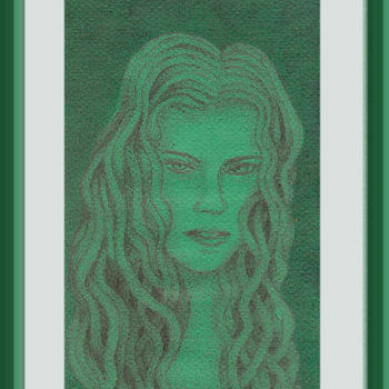 Disegno intitolato "olhos-de-jade.jpg" da Angelica Trompieri, Opera d'arte originale