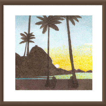 Рисунок под названием "praia-vermelha.jpg" - Angelica Trompieri, Подлинное произведение искусства