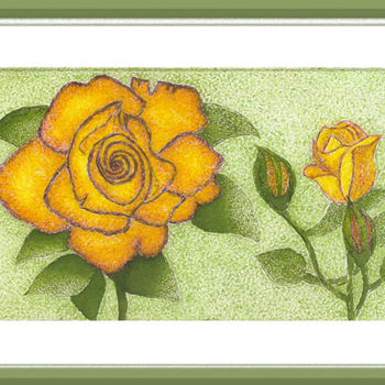Desenho intitulada "rosas-amarelas.jpg" por Angelica Trompieri, Obras de arte originais