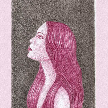 Zeichnungen mit dem Titel "Decidida" von Angelica Trompieri, Original-Kunstwerk, Tinte