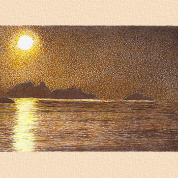Desenho intitulada "Ilhas na baía de Gu…" por Angelica Trompieri, Obras de arte originais, Tinta