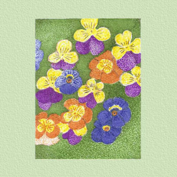 Desenho intitulada "Flores coloridas" por Angelica Trompieri, Obras de arte originais, Tinta