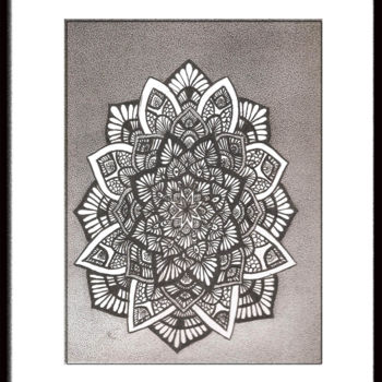 图画 标题为“Mandala  1” 由Angelica Trompieri, 原创艺术品, 墨