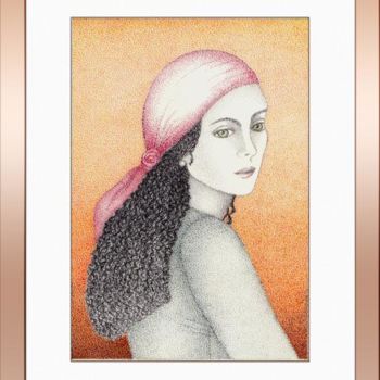 Dibujo titulada "Cigana" por Angelica Trompieri, Obra de arte original, Punta de plata