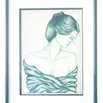 Zeichnungen mit dem Titel "Beatriz" von Angelica Trompieri, Original-Kunstwerk, Tinte