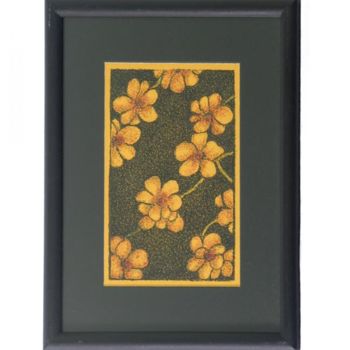 Dessin intitulée "Des fleurs en jaune" par Angelica Trompieri, Œuvre d'art originale