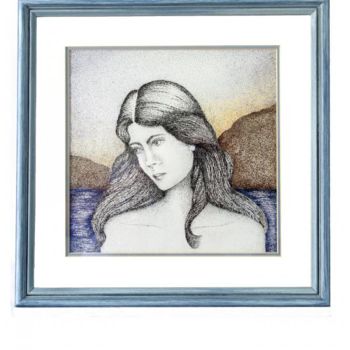 Desenho intitulada "Mulher e paisagem" por Angelica Trompieri, Obras de arte originais