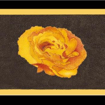 Desenho intitulada "rosa amarela" por Angelica Trompieri, Obras de arte originais