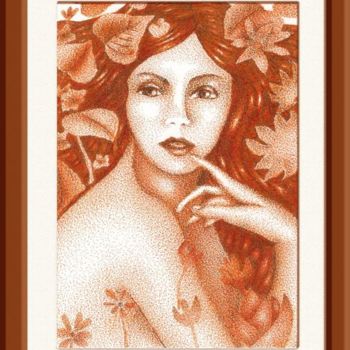 Desenho intitulada "Princesa do bosque" por Angelica Trompieri, Obras de arte originais, Outro