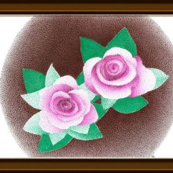 Dibujo titulada "Rosas na bola" por Angelica Trompieri, Obra de arte original, Otro