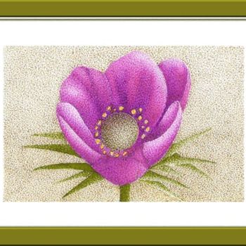 Dibujo titulada "Flor lilás" por Angelica Trompieri, Obra de arte original, Otro