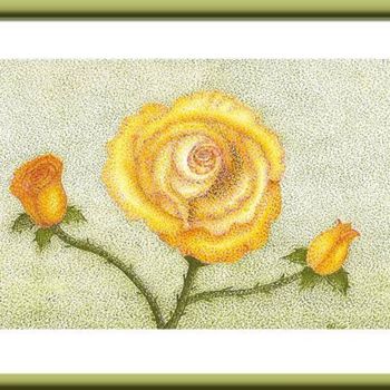 图画 标题为“Tres rosas” 由Angelica Trompieri, 原创艺术品