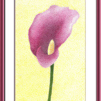 Desenho intitulada "hibisco1.jpg" por Angelica Trompieri, Obras de arte originais, Tinta