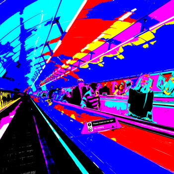 Digital Arts titled "London tube" by Angelika Berndt, Original Artwork, Manipulated Photography