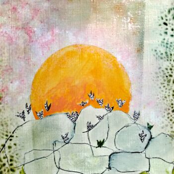 Malerei mit dem Titel "sunrise" von Angelika Wesener, Original-Kunstwerk, Acryl