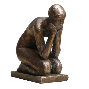 Sculpture titled "In Gedanken" by Angelika Kienberger, Original Artwork, Bronze