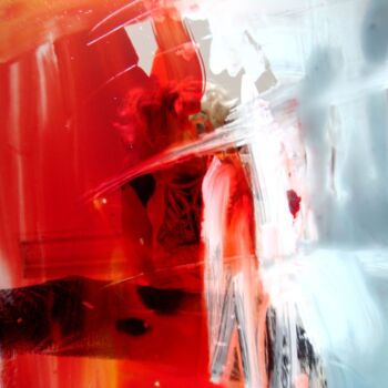 Malerei mit dem Titel "Selfie in red" von Angelika Poels, Original-Kunstwerk, Öl