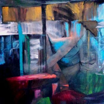Malerei mit dem Titel "Abstract me 1" von Angelika Poels, Original-Kunstwerk, Öl