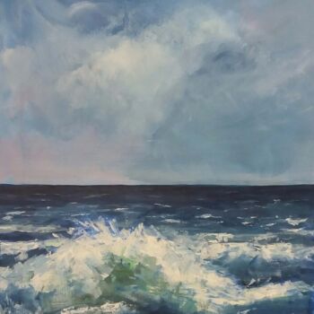 Painting titled "Stormy sea" by Angelika Scheibler, Original Artwork, Acrylic