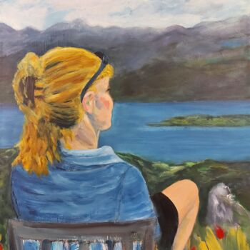 Pintura titulada "Woman at the lake" por Angelika Scheibler, Obra de arte original, Acrílico
