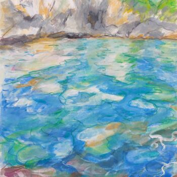Malarstwo zatytułowany „Bucht auf Corfu” autorstwa Angelika Scheibler, Oryginalna praca, Gwasz