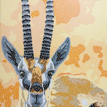Schilderij getiteld "Gazelle" door Angelina Brodt, Origineel Kunstwerk, Acryl