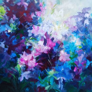 Painting titled "Beauté des fleurs." by Angelina Ermakova, Original Artwork, Acrylic Mounted on Wood Stretcher frame