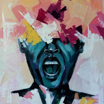 Painting titled "Silent scream" by Angelina Grebenkina, Original Artwork, Acrylic