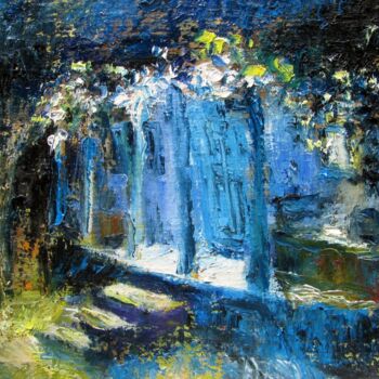 Painting titled "Night landscape. Но…" by Angelina Maslikova, Original Artwork, Oil