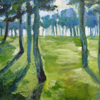 Peinture intitulée "Сосновый лес" par Angelina Maslikova, Œuvre d'art originale, Huile