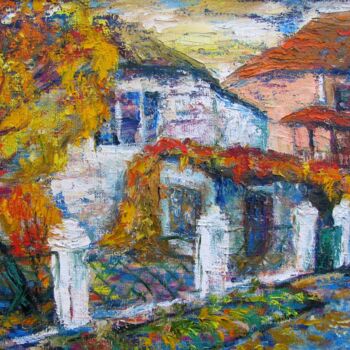 Pintura intitulada "Autumn in the city" por Angelina Maslikova, Obras de arte originais
