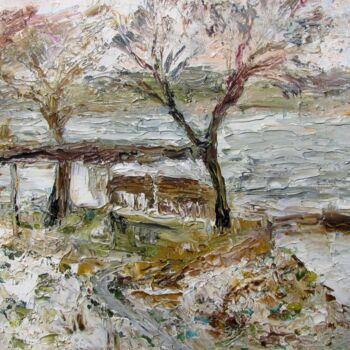 Malerei mit dem Titel "Winter Landscape" von Angelina Maslikova, Original-Kunstwerk