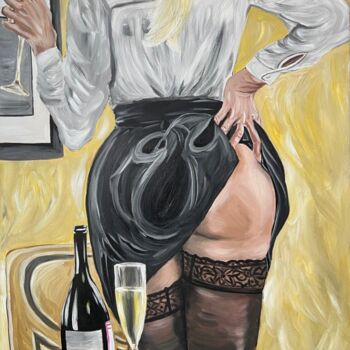 Картина под названием "Свидание" - Angelina Masson, Подлинное произведение искусства, Акрил Установлен на Деревянная панель