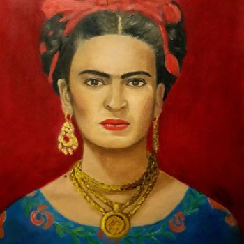 Schilderij getiteld "Frida Kalo" door Olga Khaladzhieva, Origineel Kunstwerk, Olie