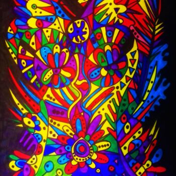 Drawing titled "Les Mystères de la…" by Angélique Andujar, Original Artwork, Marker