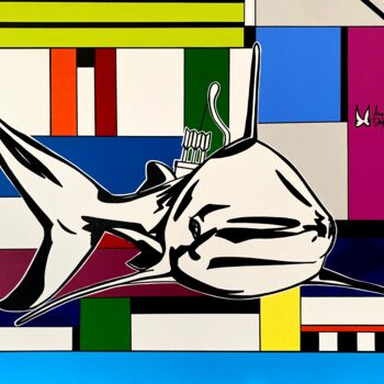 绘画 标题为“Requin” 由Angélique Dufossé, 原创艺术品, 丙烯
