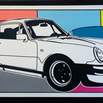 Malerei mit dem Titel "Porsche 911 930 Tur…" von Angélique Dufossé, Original-Kunstwerk, Acryl